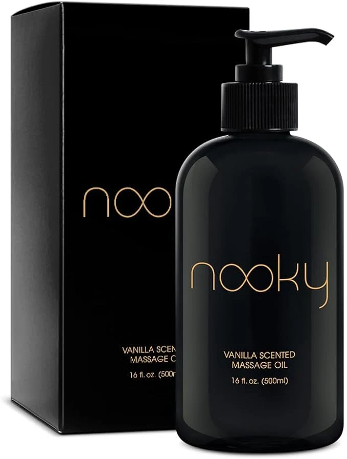Classic Nooky Vanilla Massage Oil with Fractionated Coconut Oil.16 Ounce Convenient