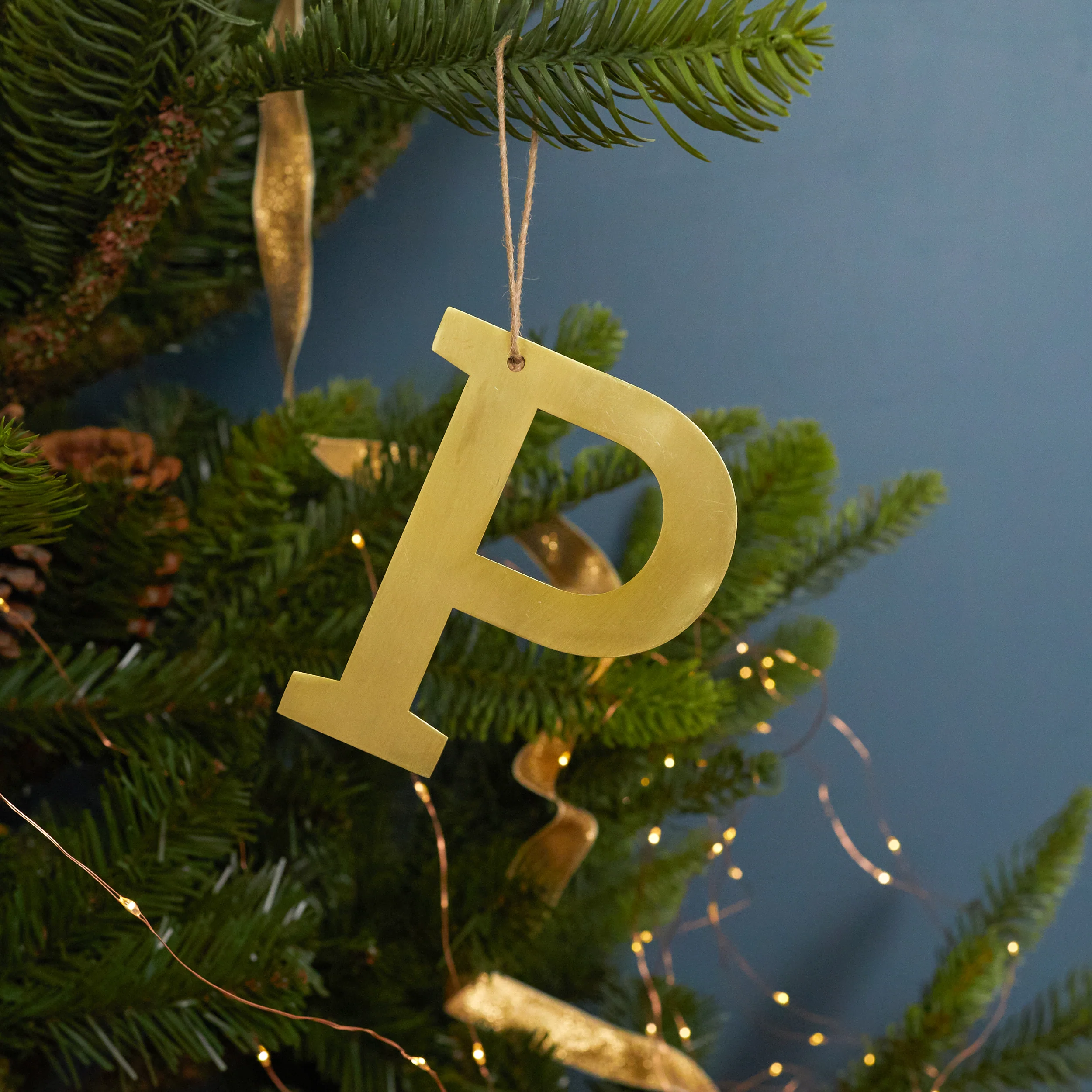 Solid Gold Letter Ornament P Comfortable