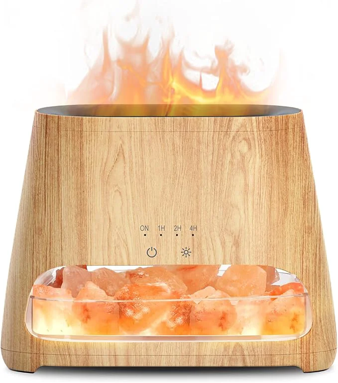Modern SALKING 2-in-1 Ultrasonic Essential Oil Diffuser Himalayan Salt Lamp Fast