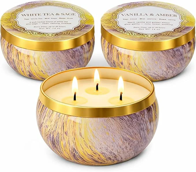 High-Quality YMing 3-Wick Candle Gift Set 3 Pack 14 oz Each Scented Candles Advanced