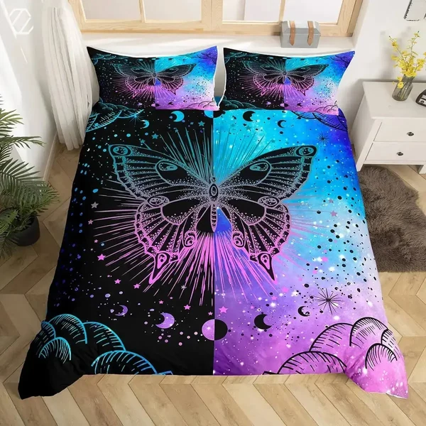 Traditional Galaxy Butterfly Bedding Set Safe
