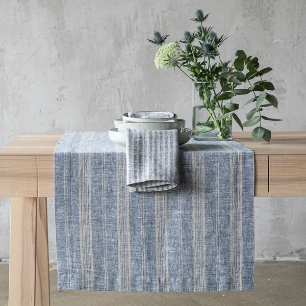 Recyclable Multistripe Runner Indigo and Natural Exclusive