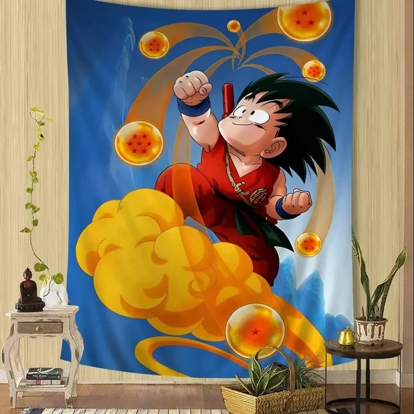 Organic Goku Colorful Anime Wall Tapestry Relaxed