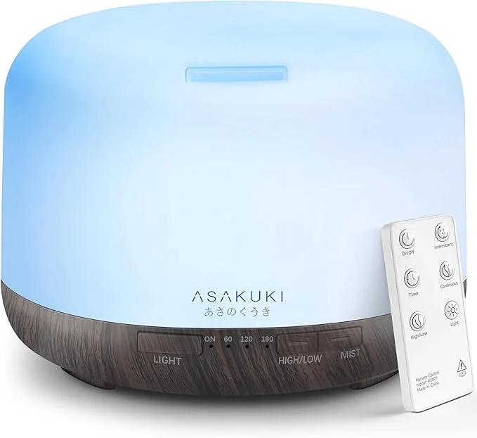 Professional ASAKUKI Essential Oil Diffuser for Home 500ML Aromatherapy Diffuser Humidifier High-End