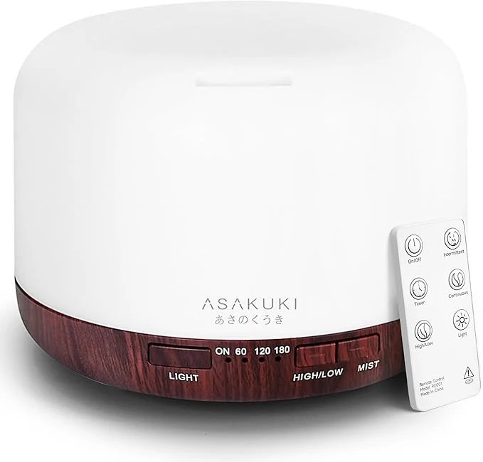 Verified ASAKUKI Essential Oil Diffuser for Home 500ML Aromatherapy Diffuser Humidifier Lightweight