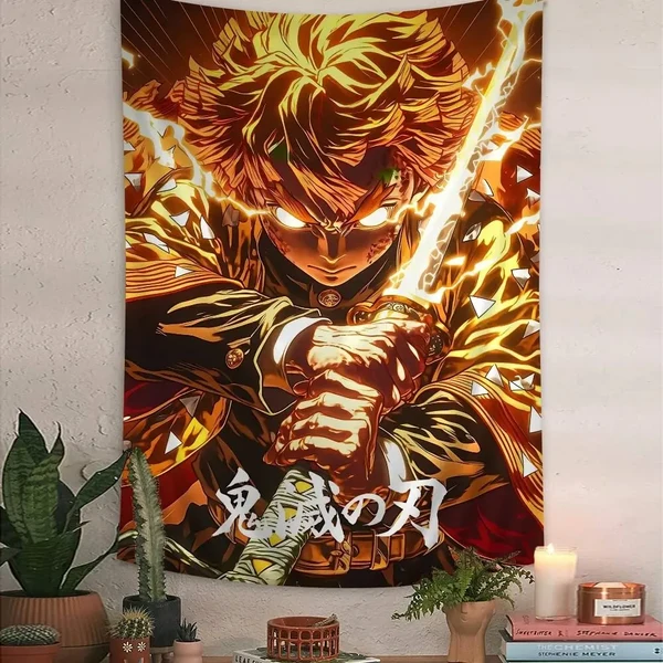 Consistent Zenitsu Agatsuma Wall Tapestry Authentic