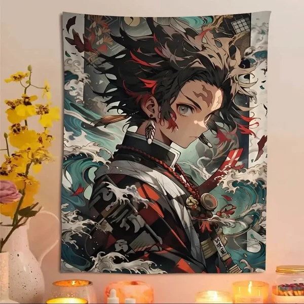 Optimized Tanjiro Kamado Wall Tapestry Fine Crafted
