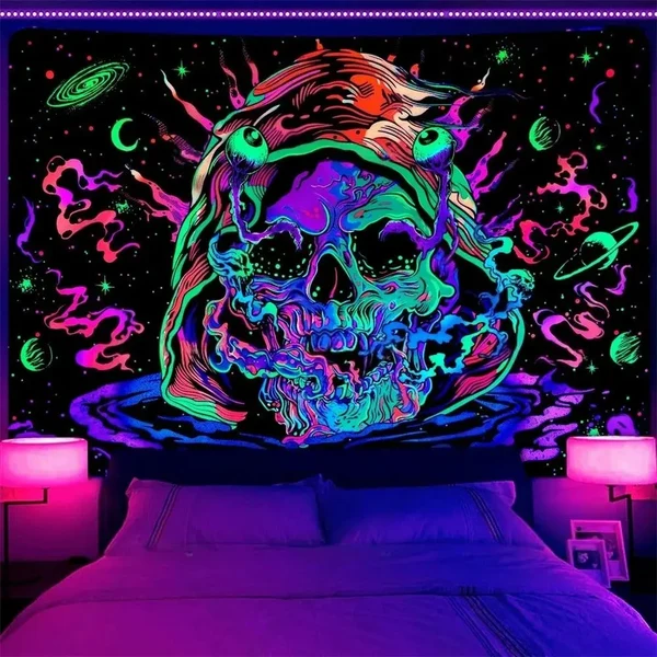Practical Trippy Skeleton DJ Wall Banner Eco-Friendly