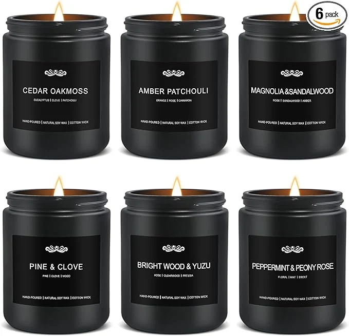 Easy-to-Use 6 Pack Candles for Home Scented Aromatherapy Candles Gifts Set for Men Innovative