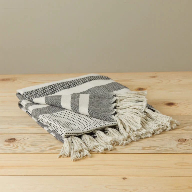 Comfortable Keni Recycled Throw Ivory Healthy