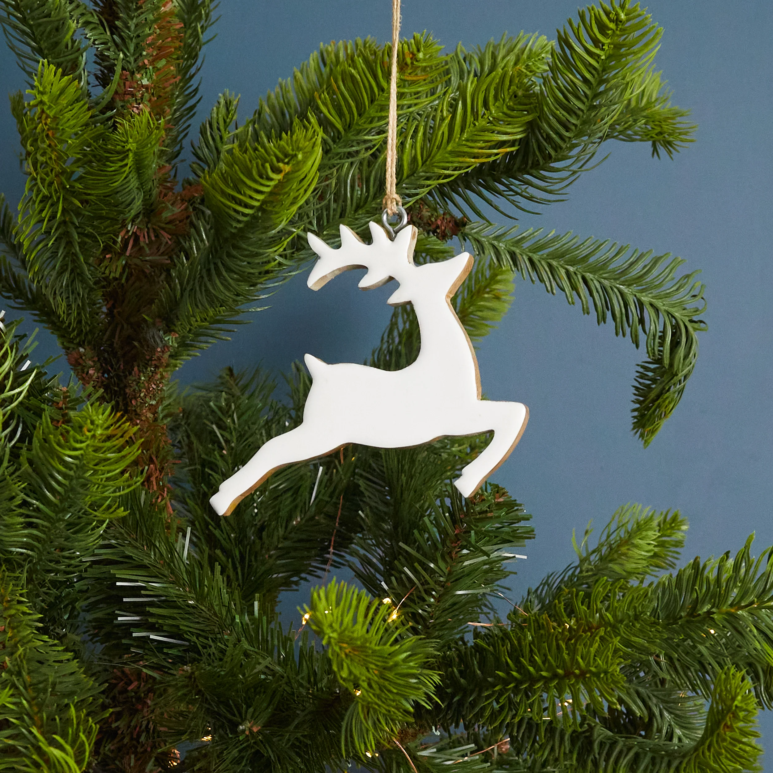 Convenient Mango Wood amp Enamel Prancing Reindeer Ornament Small Official
