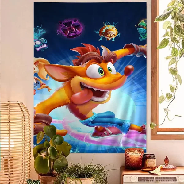 Soft Crash Bandicoot Wall Tapestry Convenient