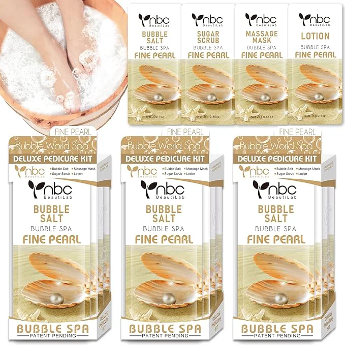 Official Pedicure Kit Foot Soak Set Bubble Salt Sugar Scrub Massage Mask Massage Prestigious