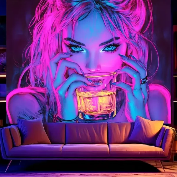 Traditional Neon Lounge Queen Wall Art Advanced