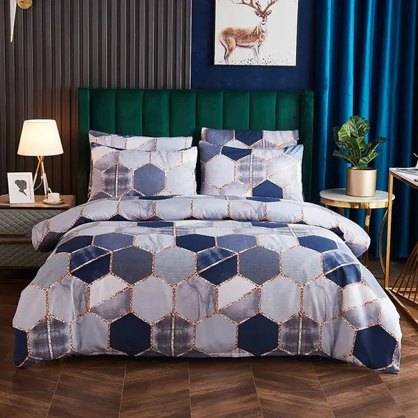 Convenient Geometric Hexagon Bedding Set Secure