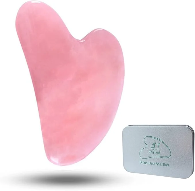 High-Quality Ditind Rose Quartz Gua Sha Facial Tools GuaSha Recyclable