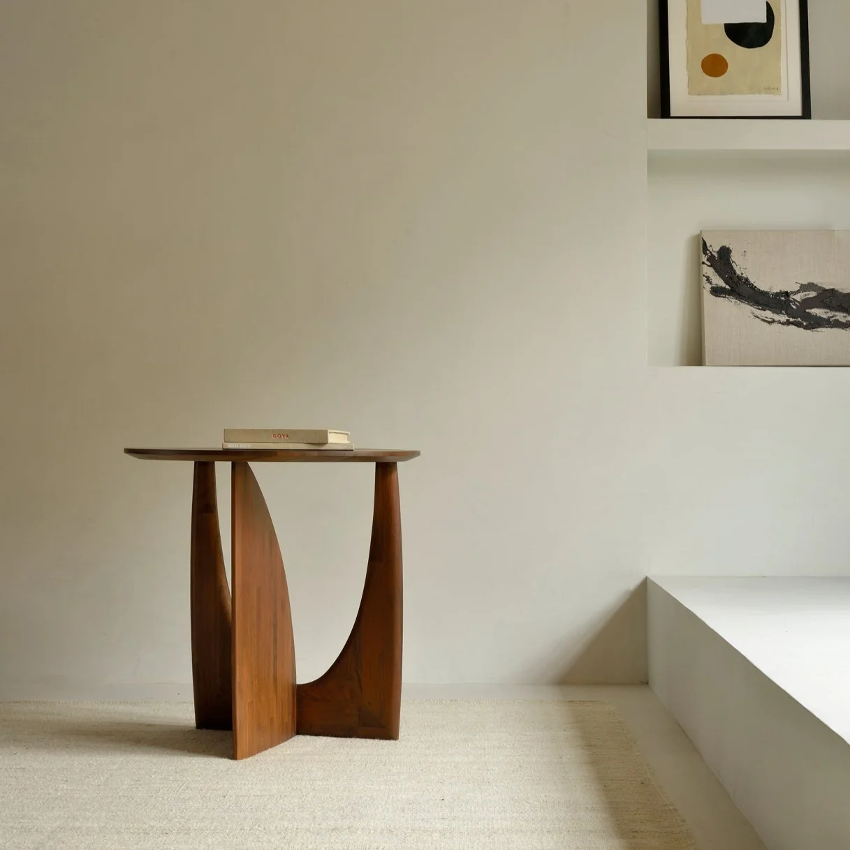 Certified Geometric Side Table Teak Official