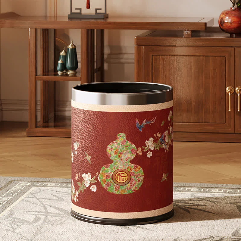 Pure Ownkoti Traditional Oriental Floral Gourd Waste Bin Top-Quality