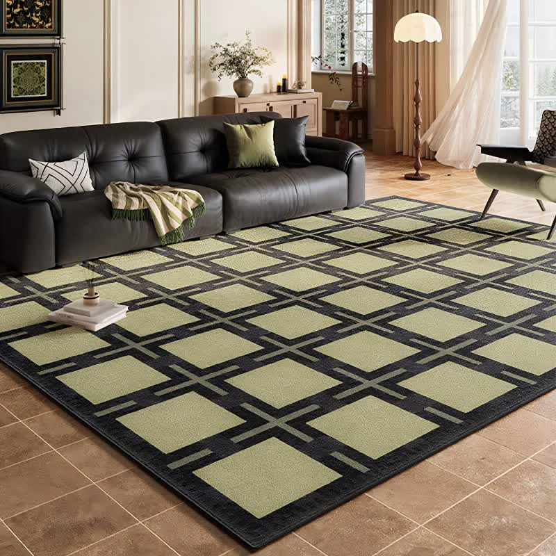 Casual Ownkoti Retro Plaid Pattern Area Rug User-Friendly