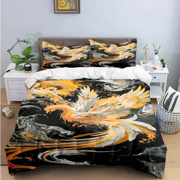 Carefully Designed Fiery Phoenix Quilt Cover Fashionable