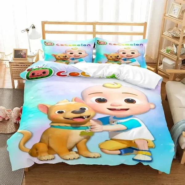 Organic Cocomelon JJ and Dog Quilt Cover Secure