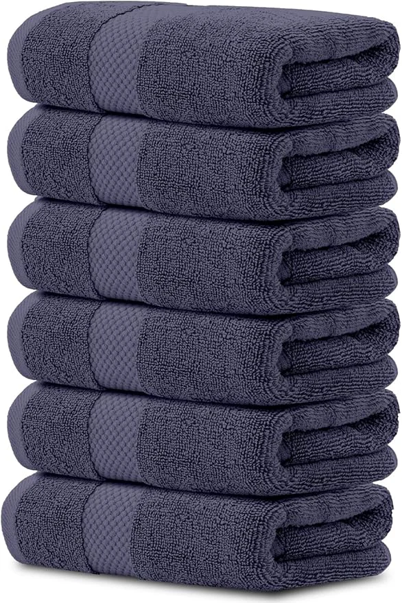 White Classic Luxury Navy Blue Hand Towels Fashionable
