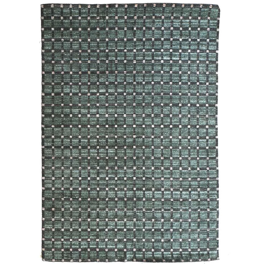 Minimalist Tattersall Jade Rug Exceptional