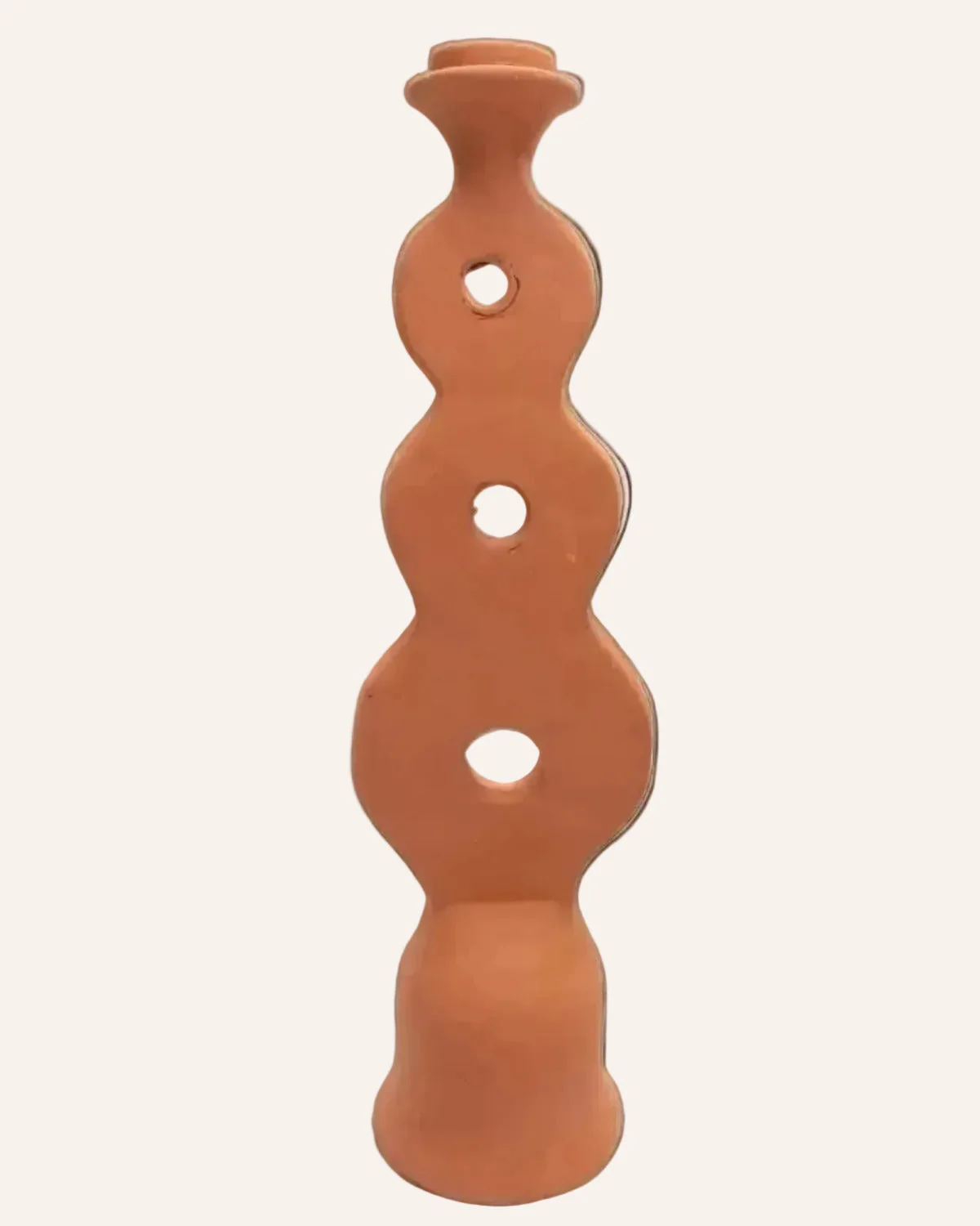 Selected Moroccan Unglazed Terracotta Candle Holder- Infinity Fine Crafted