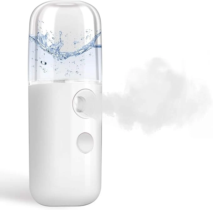 Green GIVERARE Nano Facial Steamer Handy Mini Mister USB Rechargeable Mist Sprayer Elegant