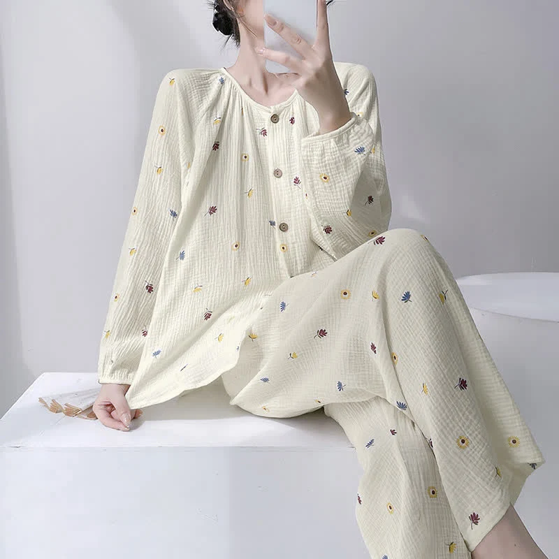 Consistent Ownkoti Ditsy Floral Double Gauze Cotton Loungewear Set Clean
