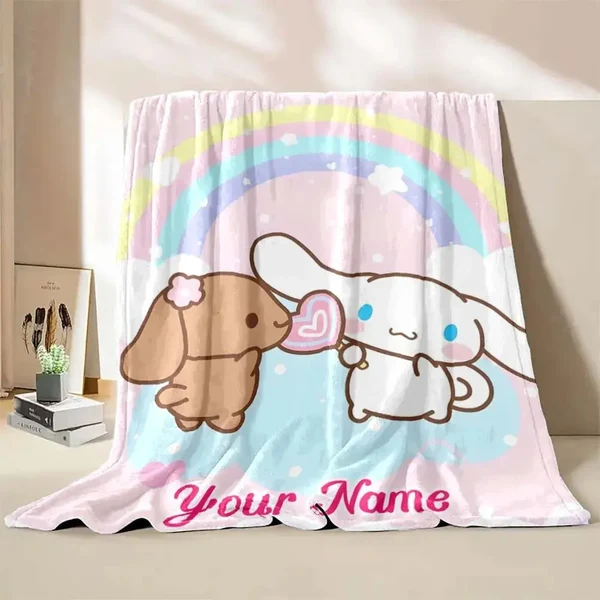 Premium Custom Name Sanrio Cinnamoroll Blanket Solid