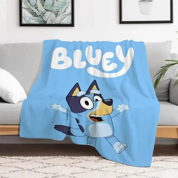 Healthy Bluey Family Cartoon Throw Blanket Responsible