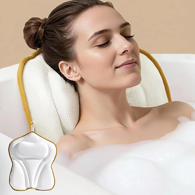 Premium Material PYRRHIC Bath Pillow Non-Slip Bathtub Pillow Luxury