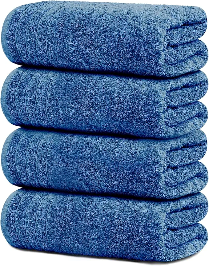 Unique Tens Towels Pack of 4 Extra Large Bath Towels 30 x 60 Inches Cotton Contemporary