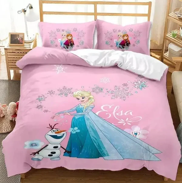 High-End 3D Frozen Elsa amp Anna Quilt Cover Natural