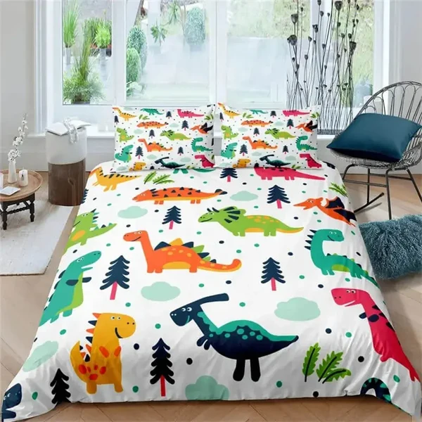 Solid 3D Dinosaur Cartoon Doona Cover Powerful