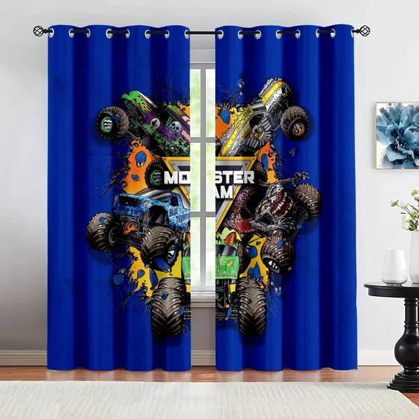 Professional Monster Jam Truck Window Curtains First-Class