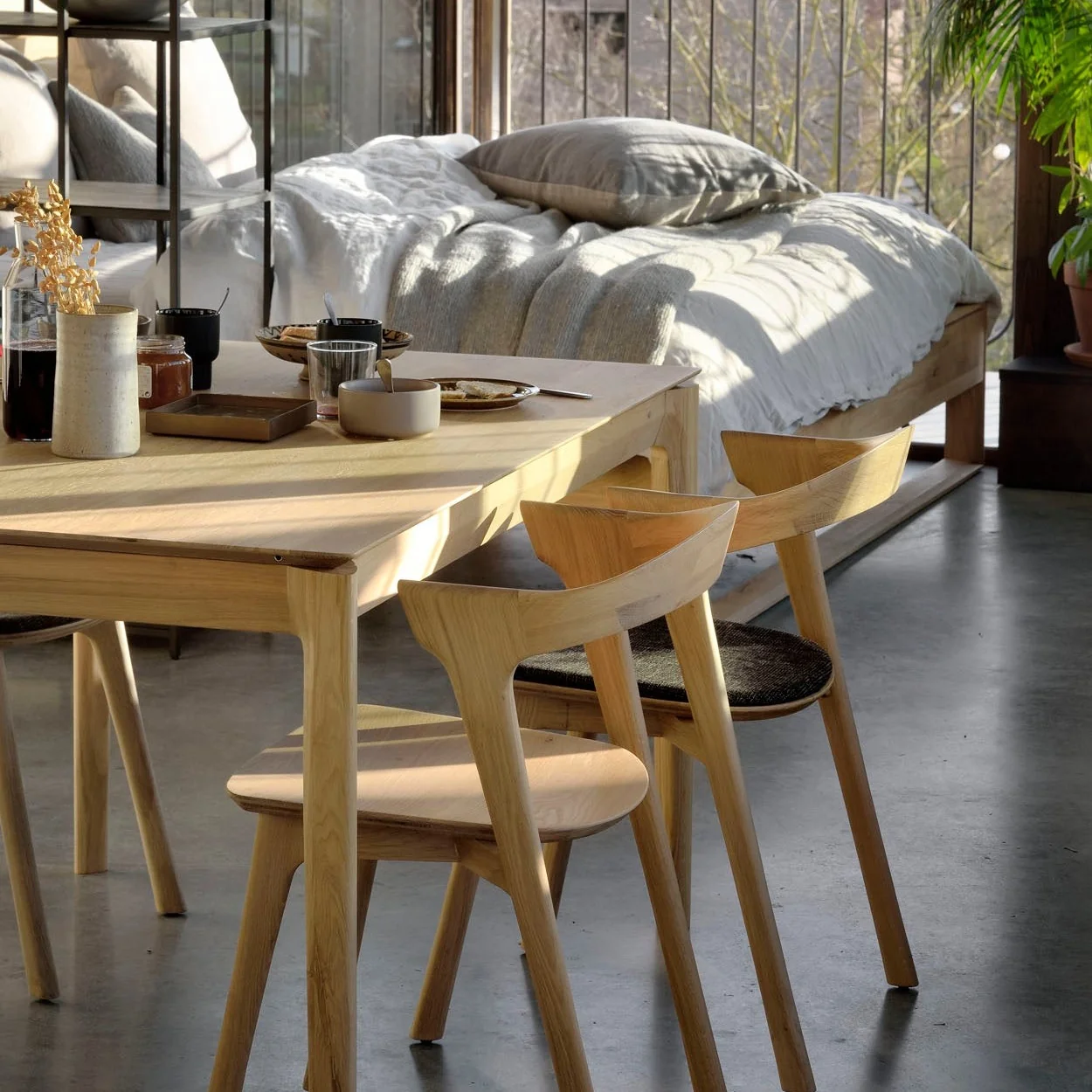 Reusable Bok Solid Oak Dining Table 55 quot Expertly Made