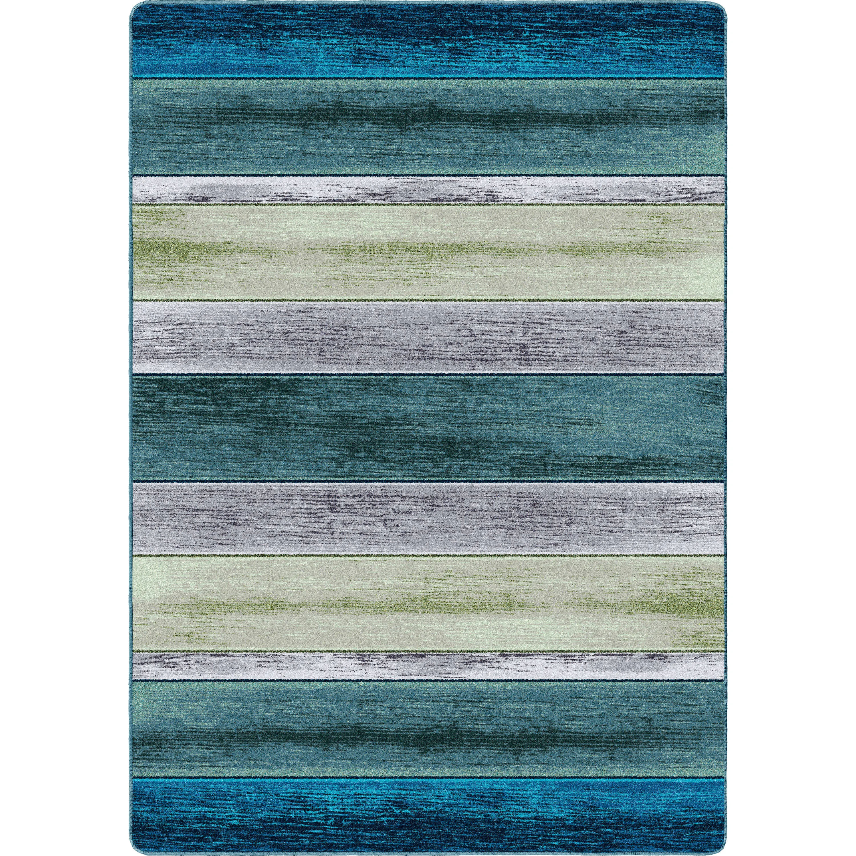 Sophisticated Bungalow Stripe Rug – Aqua Environmentally Friendly