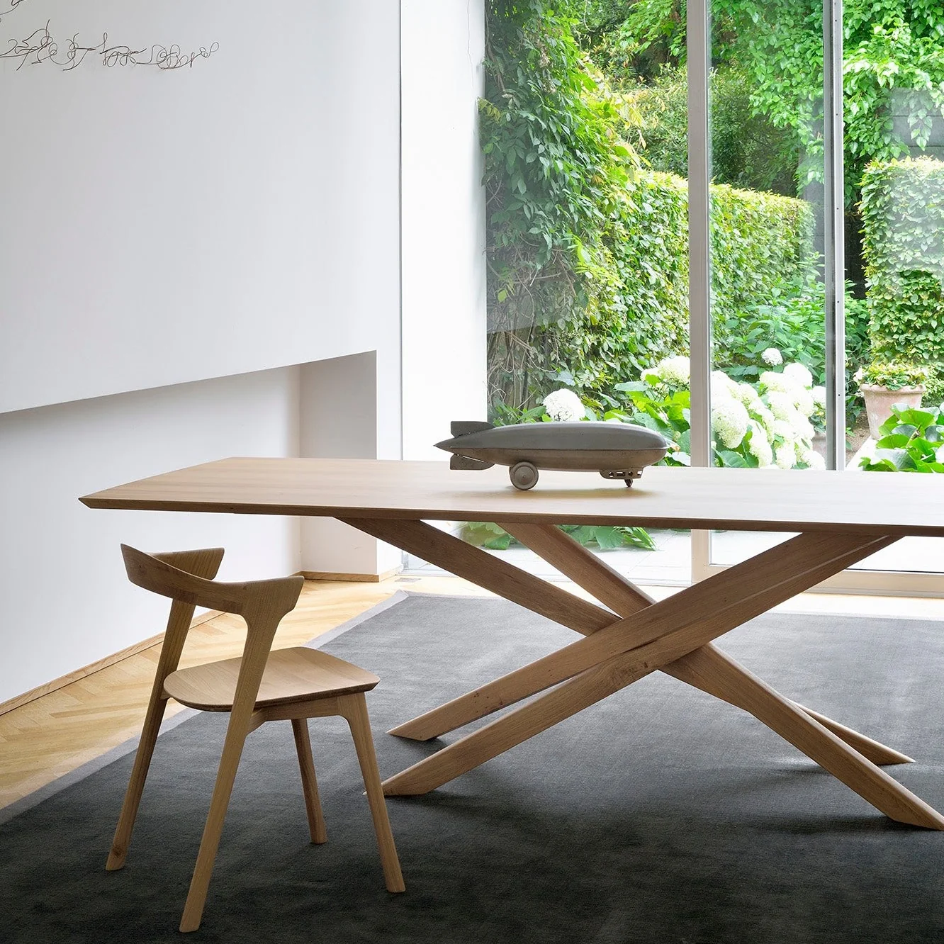 Casual Mikado Solid Oak Rectangular Dining Table 110.5 quot Original Design
