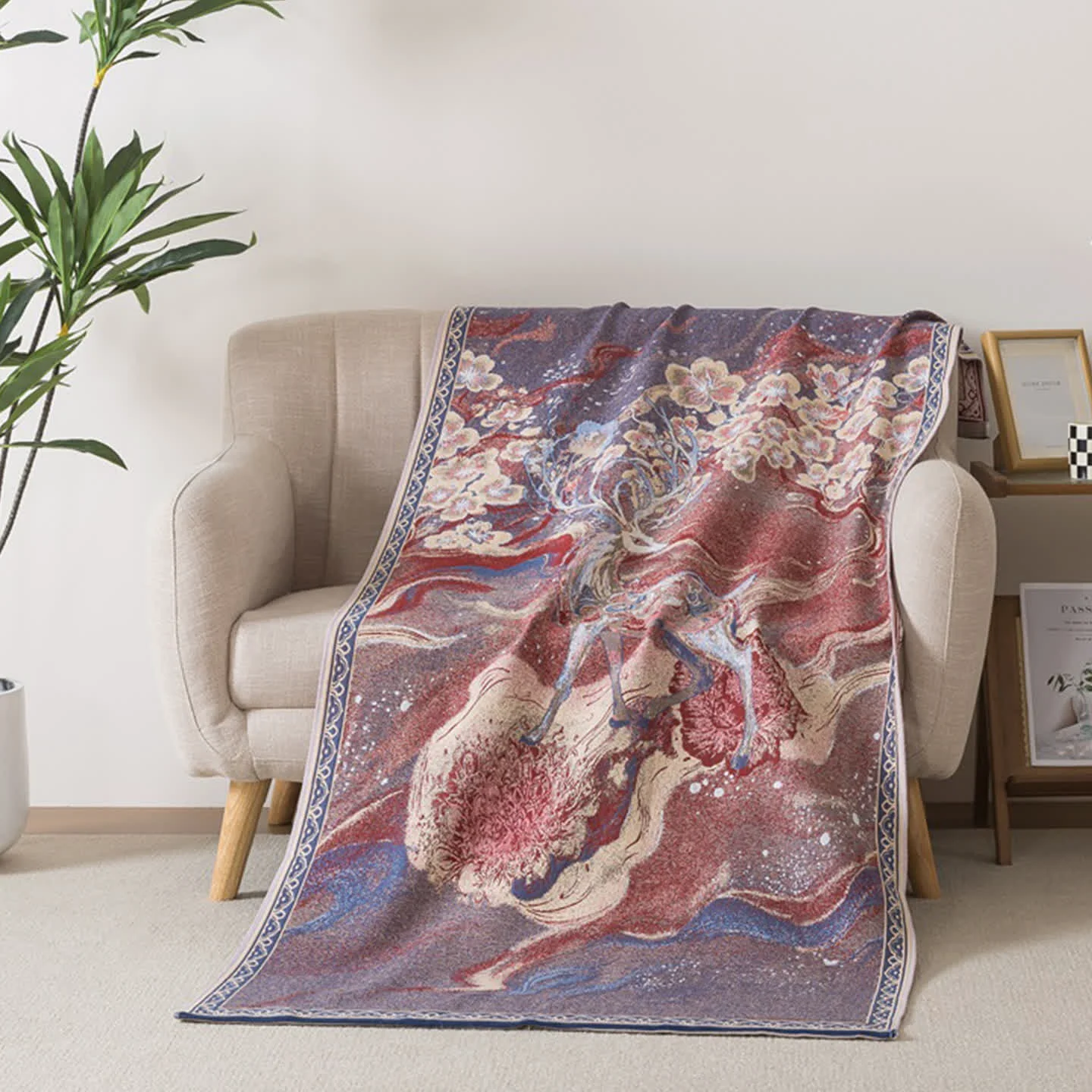 Natural Ownkoti Dreamy Deer amp Floral Cotton Gauze Bath Towel Responsible