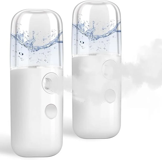 High-End GIVERARE 2 Pack Nano Facial Steamer Handy Mini Mister USB Rechargeable Mist World-Class