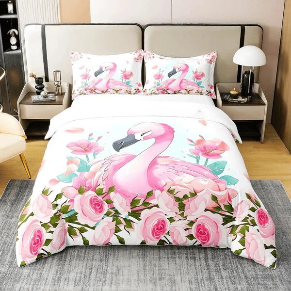 Effective Pink Flamingo Duvet Cover Official