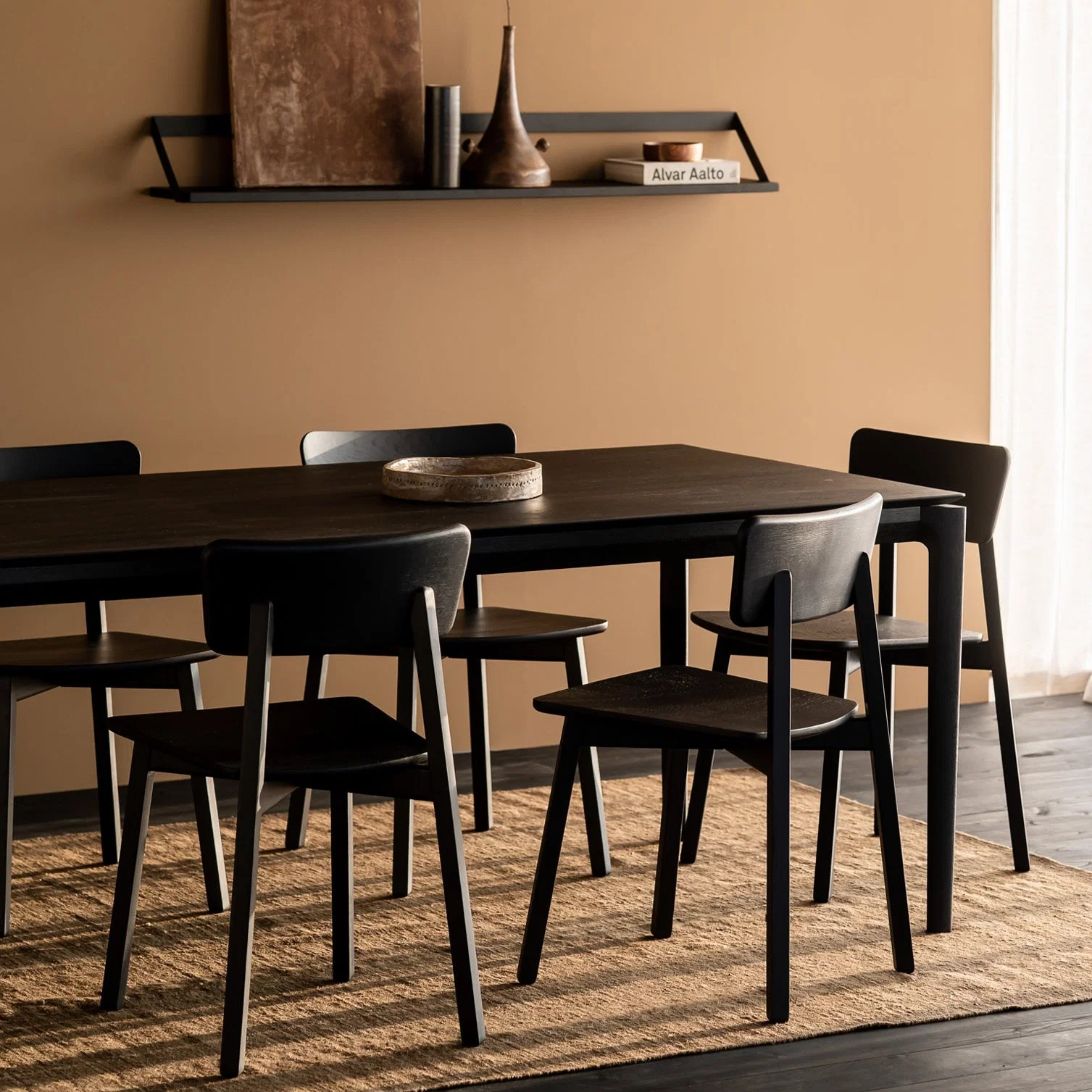 Original Design Bok Solid Black Oak Dining Table 87 quot Classic