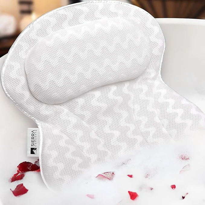Breathable Sierra Concepts Bath Pillow Spa Bathtub Ergonomic Unique