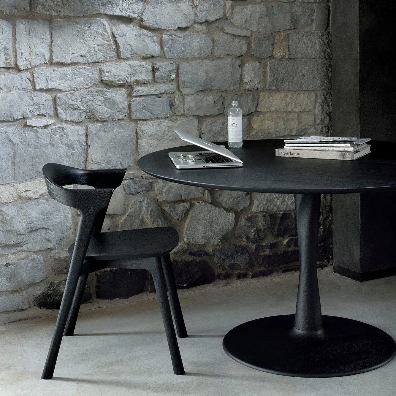 World-Class Torsion Black Dining Table 50 quot Safe