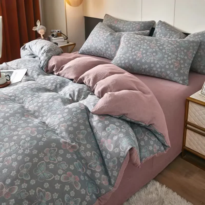 Solid Ownkoti Butterfly amp Floral Cotton Double Gauze Bedding Artisan
