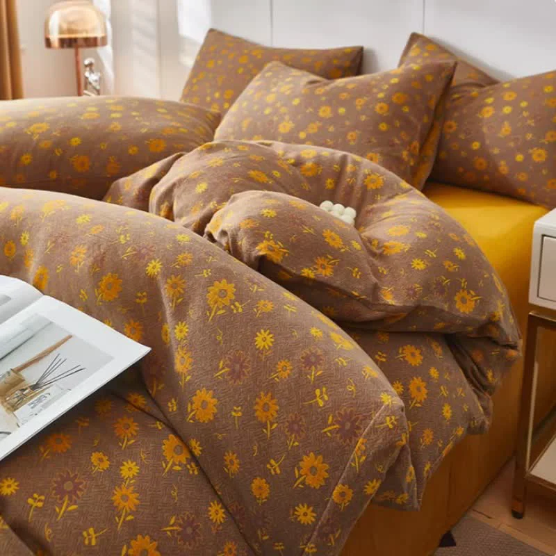 Unique Ownkoti Yellow Daisy Cotton Double Gauze Bedding Refined