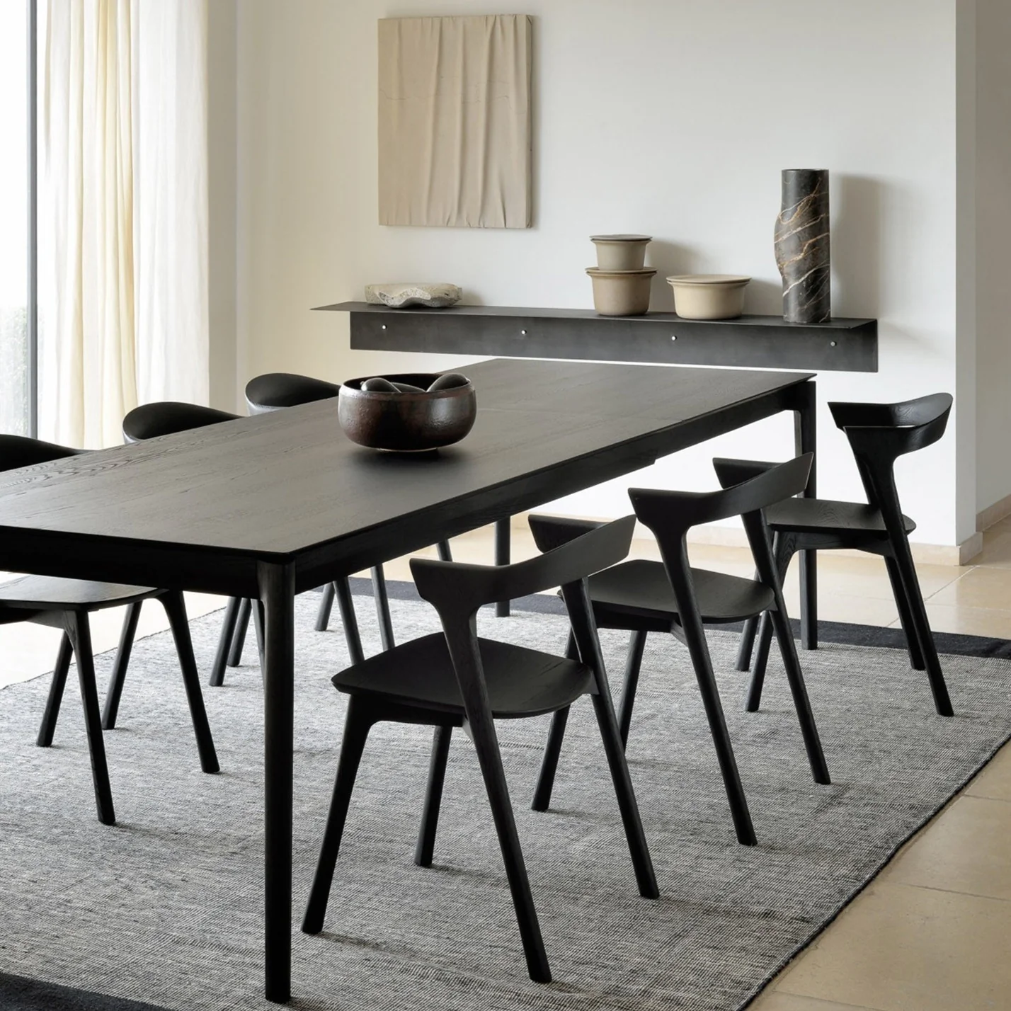 Advanced Bok Solid Black Oak Extendable Dining Table 63 quot 94 quot Top-Quality