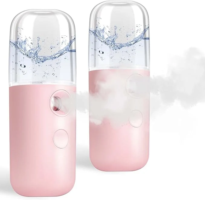 Clean GIVERARE 2 Pack Nano Facial Steamer Handy Mini Mister USB Rechargeable Mist Versatile